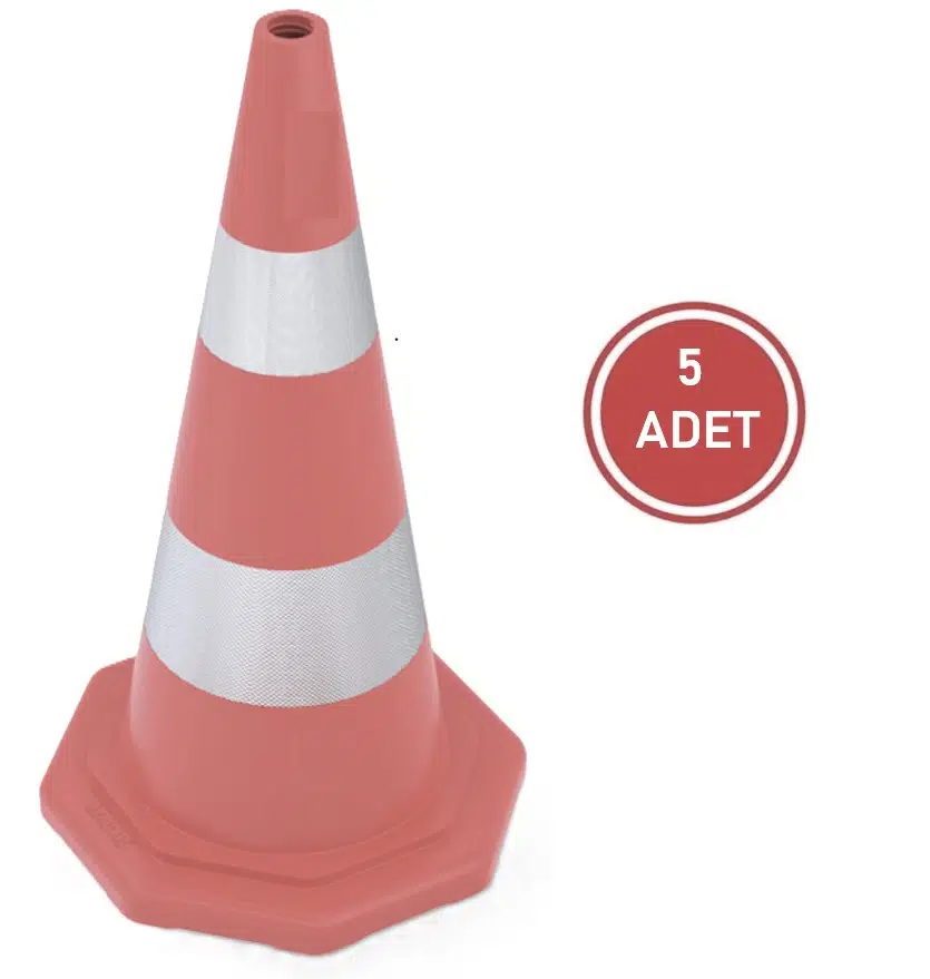 5 Adet Çift Reflektifli Trafik Konisi 700mm Ecolıght