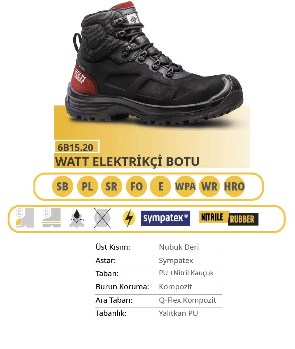 Toworkfor Watt Kompozit Burunlu Elektrikçi İş Botu - Siyah Toworkfor Watt Kompozit Burunlu Elektrikçi İş Botu - Siyah